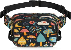 Abstraction Multi Printing Fanny Packs for Women Men Waterproof Waist Bag with Adjustable Strap Belt Bag for Travel Running Hiking