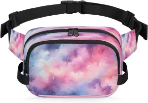 Abstraction Plaid-Pattern Fanny Packs for Women Men Waterproof Waist Bag with Adjustable Strap Belt Bag for Travel Running Hiking