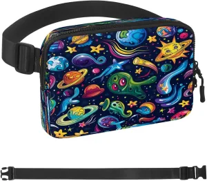 Abstraction Universe Print Fanny Packs for Women Men, Crossbody Belt Bag with Zipper Pockets,Waterproof Waist Packs with Adjustable Strap for Workout Running Traveling Hiking