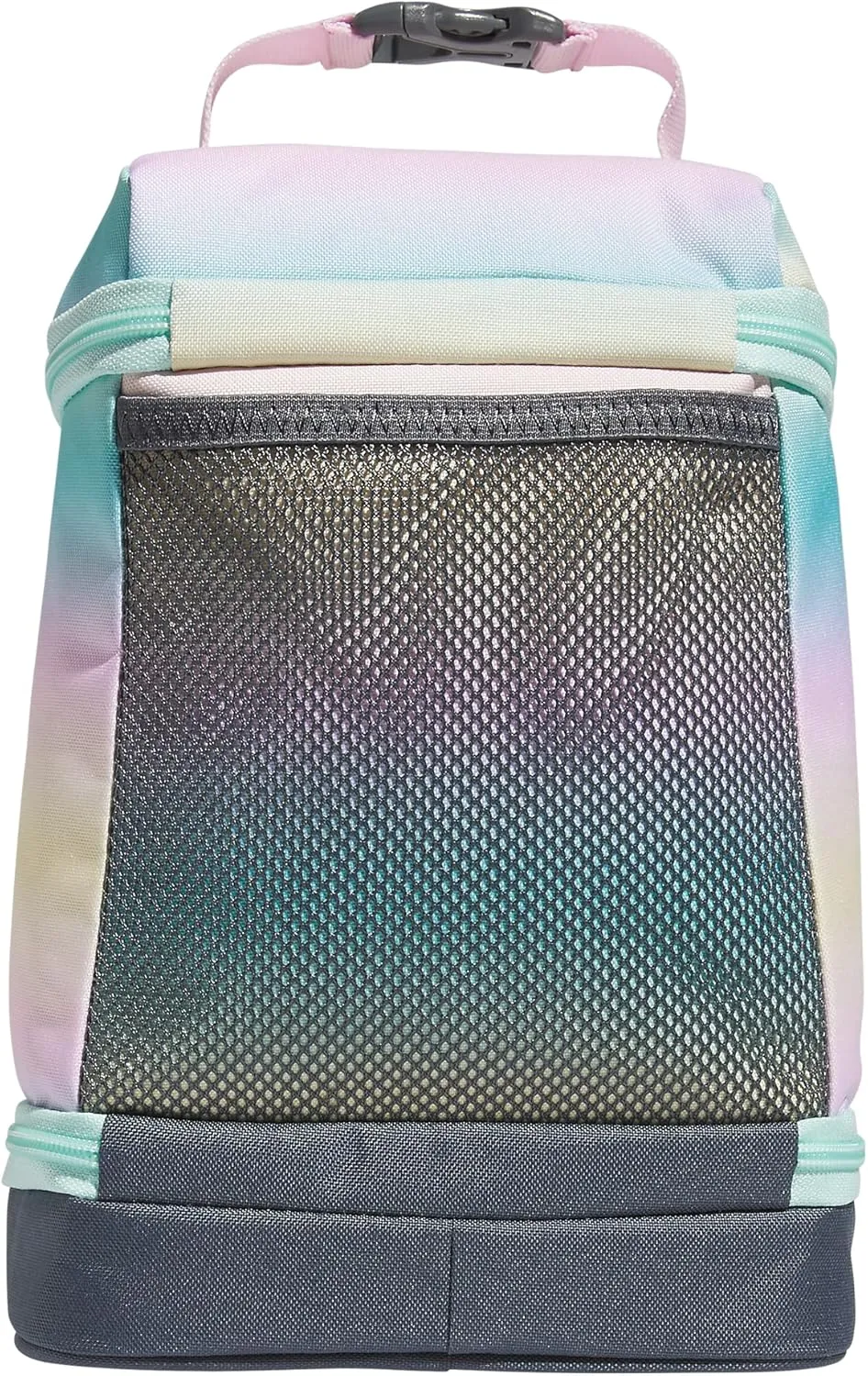 adidas Excel Lunch Bag, Cooler with Zipper, Pocket for Ice Pack, and Clip, Temperature Control Insulation, Gradient Flash Aqua/Orchid Fusion Purple, One Size