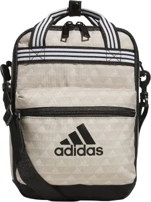adidas Squad (7L) Food Container Carry Box Insulated Lunch Bag, BOS Mini Monogram Wonder Beige/Black, One Size
