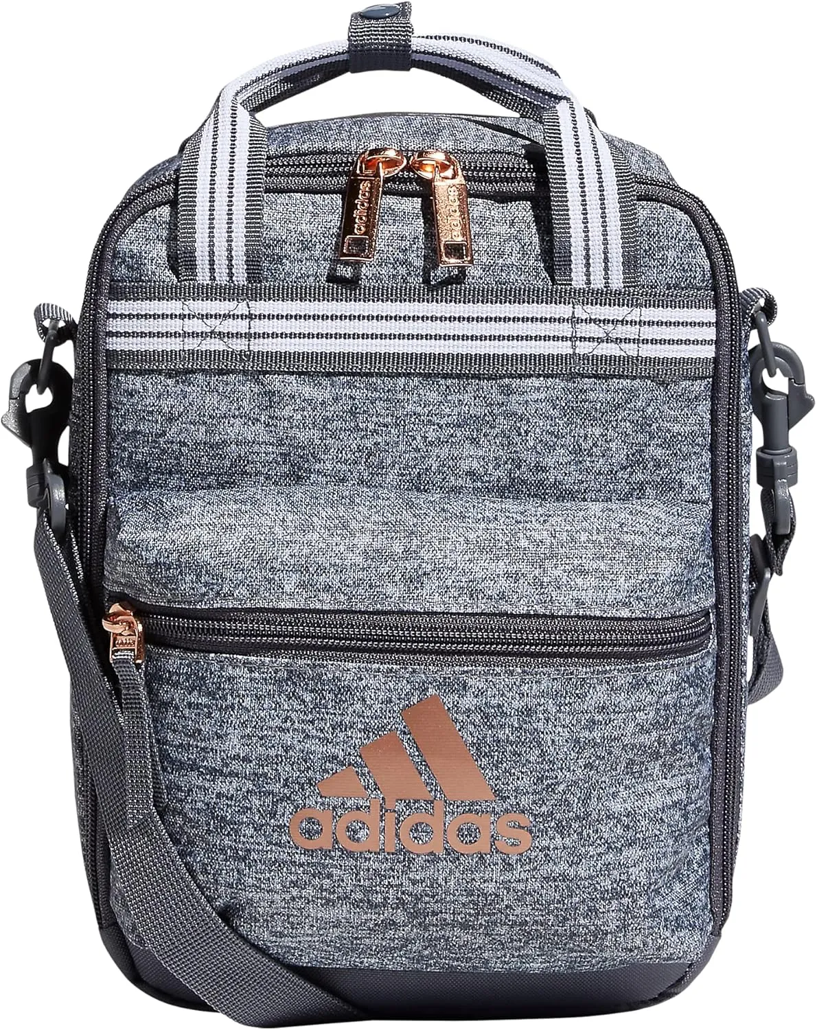 adidas Squad (7L) Food Container Carry Box Insulated Lunch Bag, Jersey Onix Grey/Rose Gold, One Size