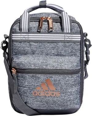 adidas Squad (7L) Food Container Carry Box Insulated Lunch Bag, Jersey Onix Grey/Rose Gold, One Size