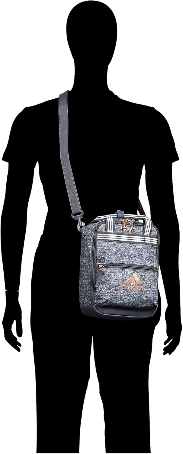 adidas Squad (7L) Food Container Carry Box Insulated Lunch Bag, Jersey Onix Grey/Rose Gold, One Size
