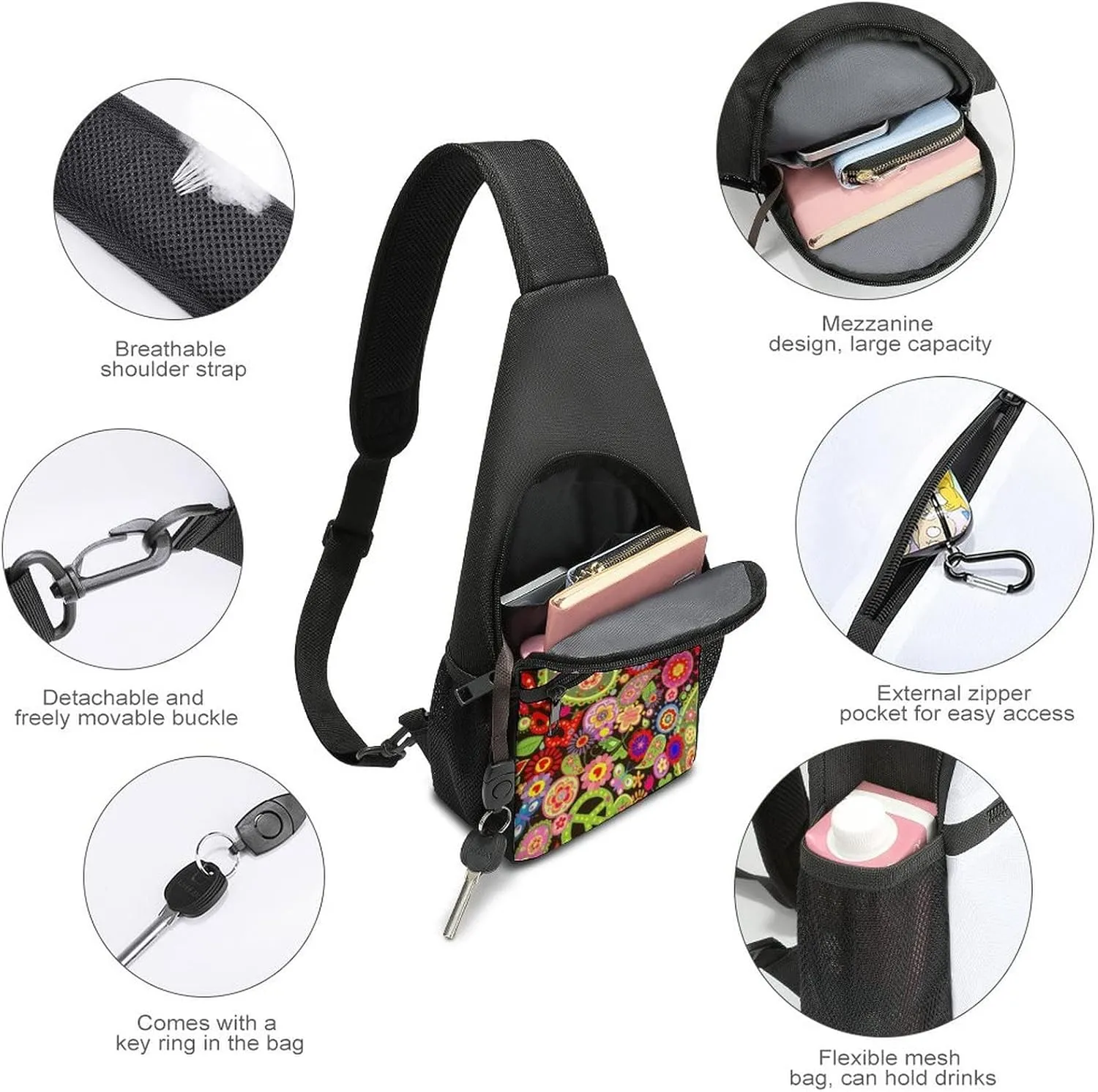 Adjustable Fanny Waist Pack Pouch, Crossbody Durable Runners Bag Wallet for Sports Cycling Gym Hiking Fitness Women Men