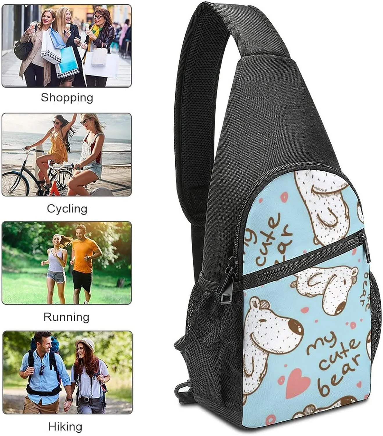 Adjustable Fanny Waist Pack Pouch, Crossbody Durable Runners Bag Wallet for Sports Cycling Gym Hiking Fitness Women Men