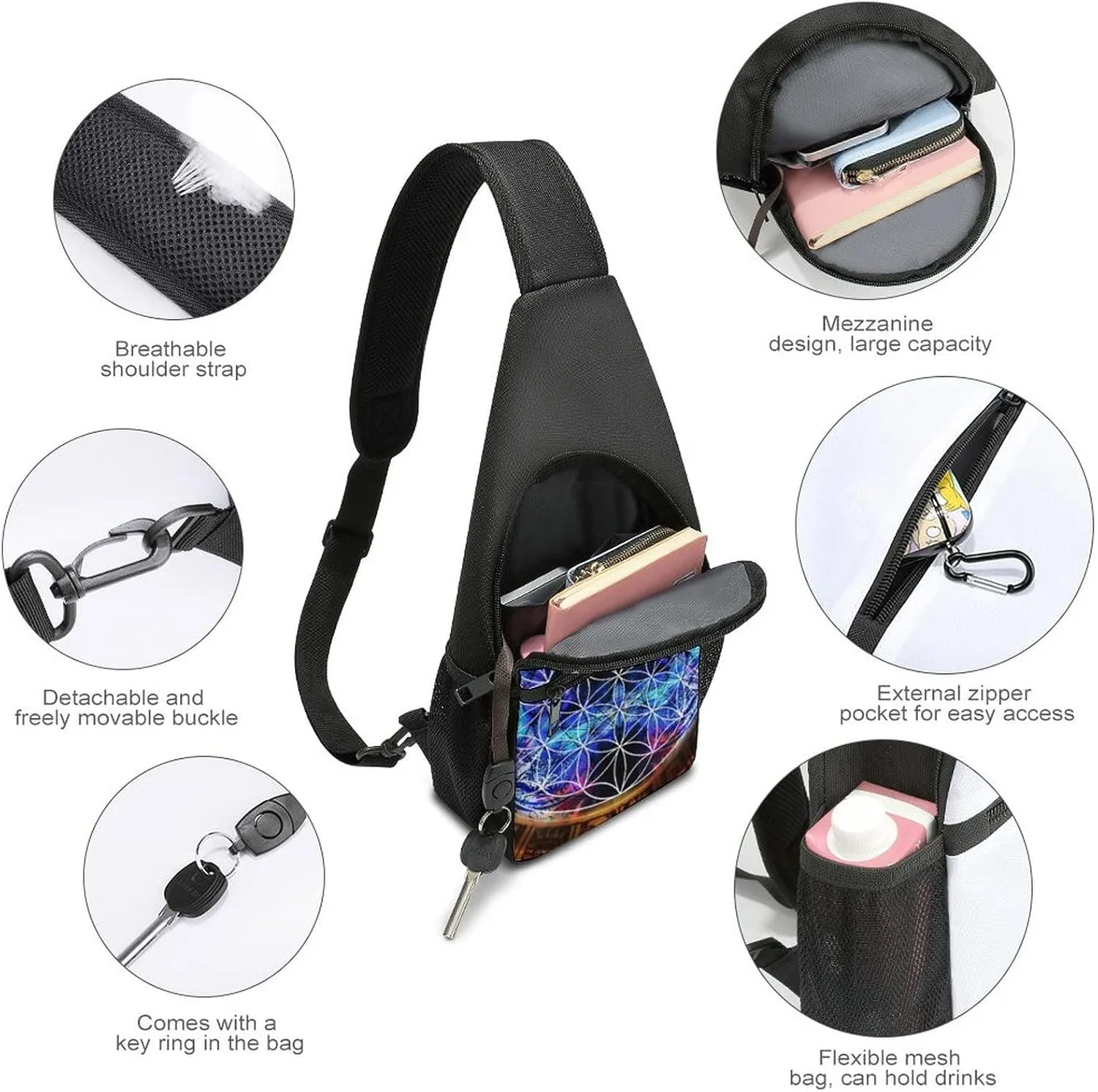 Adjustable Fanny Waist Pack Pouch, Crossbody Durable Runners Bag Wallet for Sports Cycling Gym Hiking Fitness Women Men