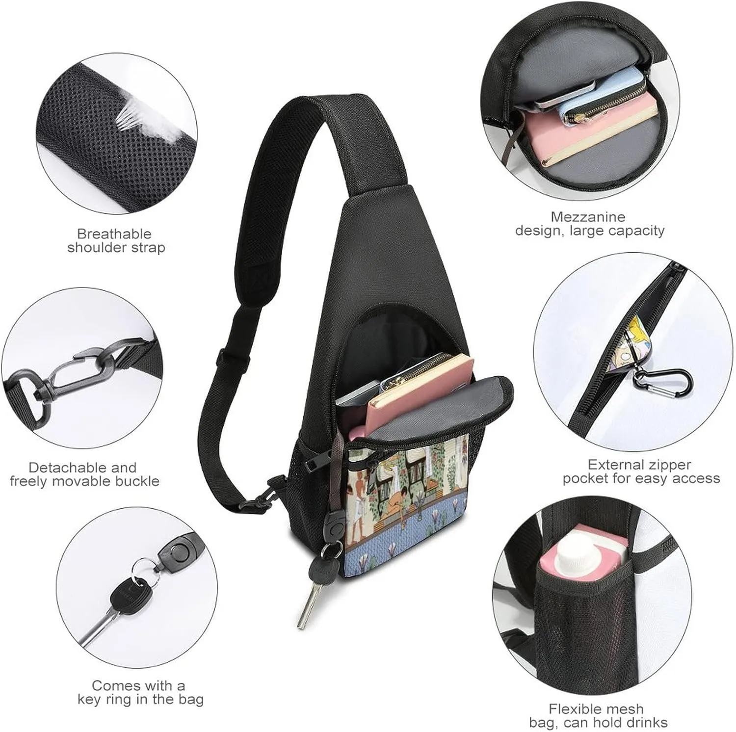 Adjustable Fanny Waist Pack Pouch, Crossbody Durable Runners Bag Wallet for Sports Cycling Gym Hiking Fitness Women Men
