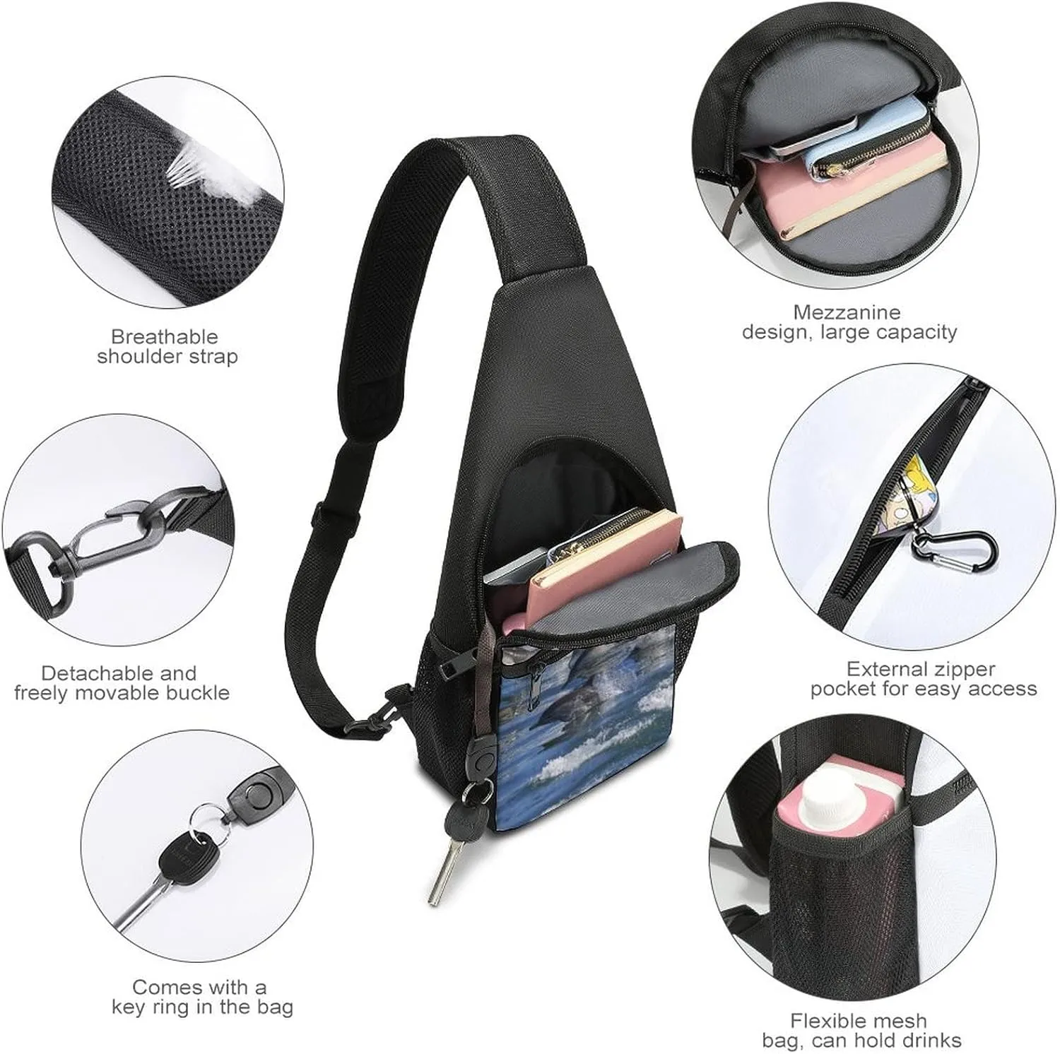 Adjustable Fanny Waist Pack Pouch, Crossbody Durable Runners Bag Wallet for Sports Cycling Gym Hiking Fitness Women Men