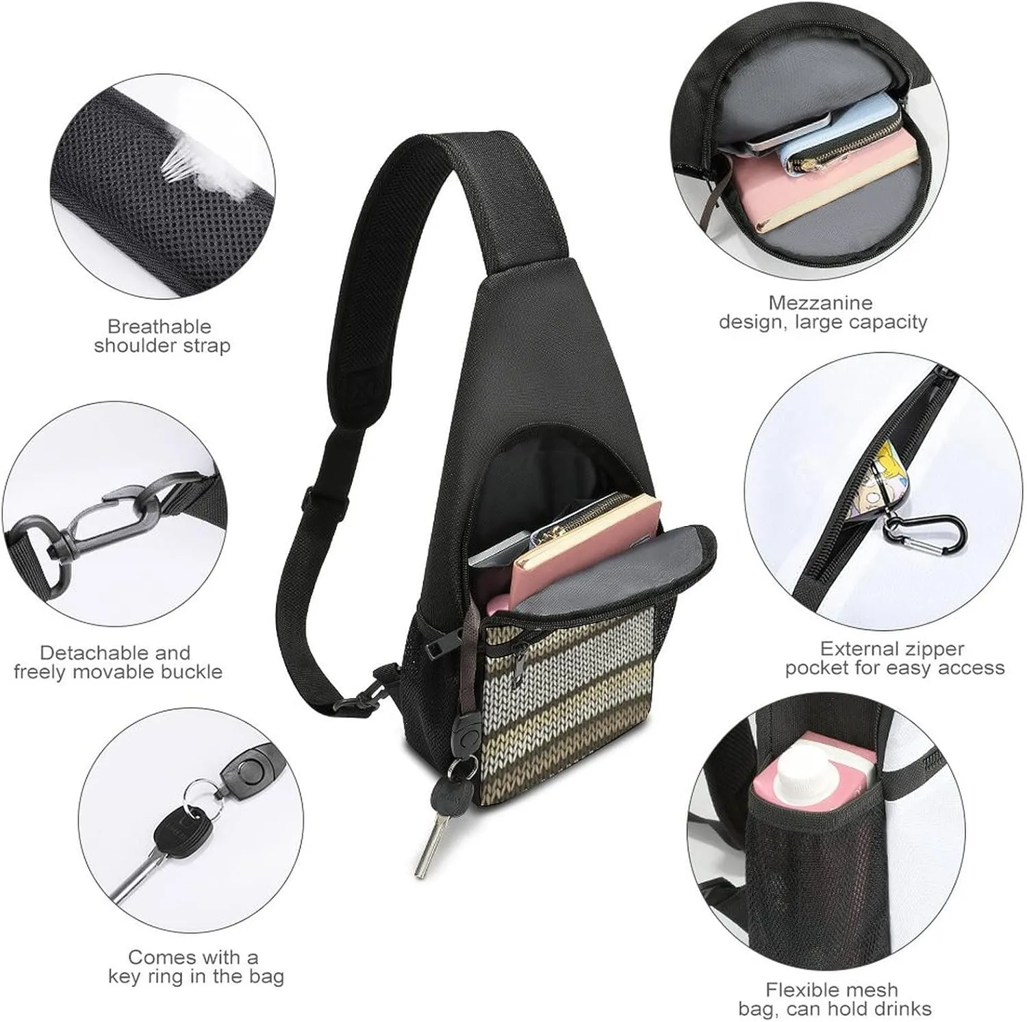 Adjustable Fanny Waist Pack Pouch, Crossbody Durable Runners Bag Wallet for Sports Cycling Gym Hiking Fitness Women Men