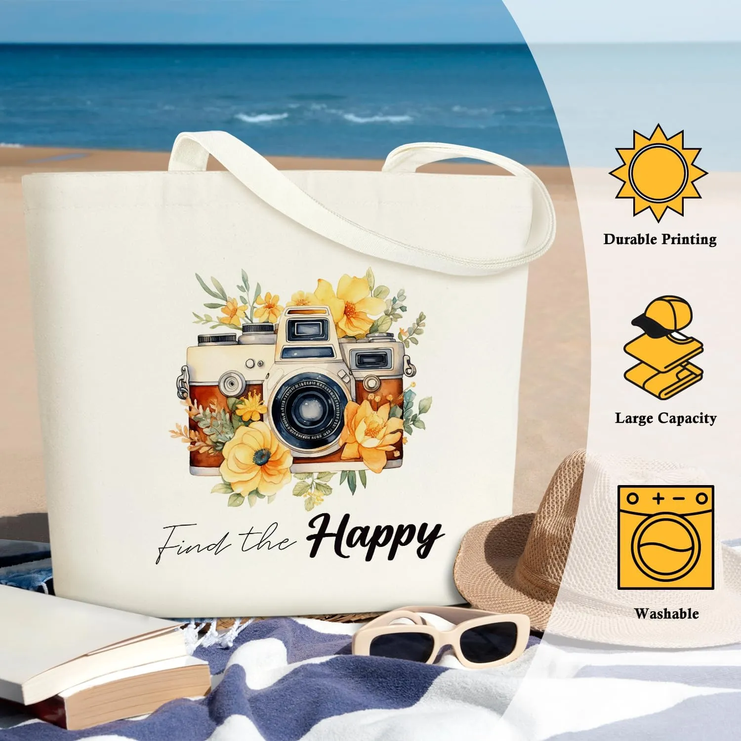 Aesthetic Tote Bag for Women Large Shoulder Tote Bag Reusable Grocery Bag for Work & Shopping Inspirational Gift - B
