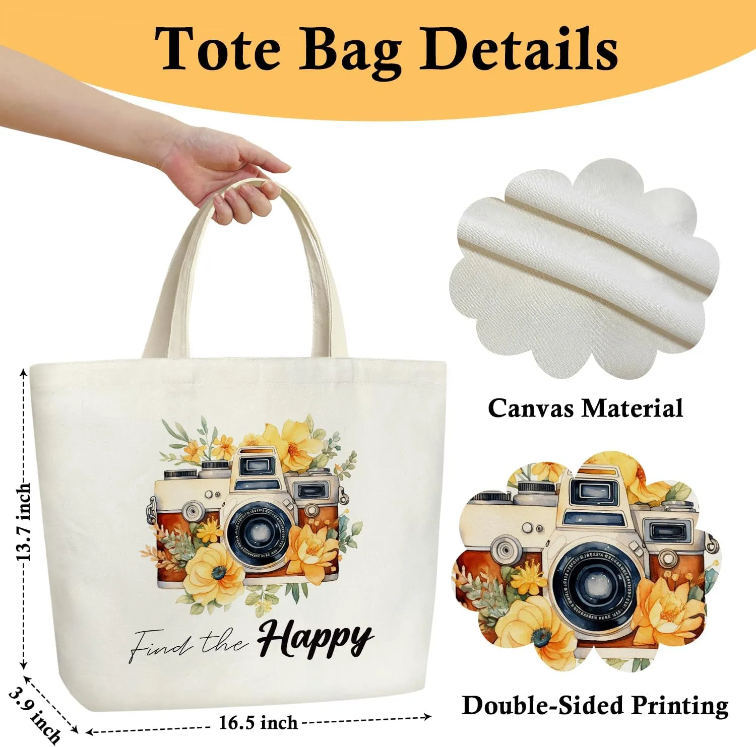 Aesthetic Tote Bag for Women Large Shoulder Tote Bag Reusable Grocery Bag for Work & Shopping Inspirational Gift - B