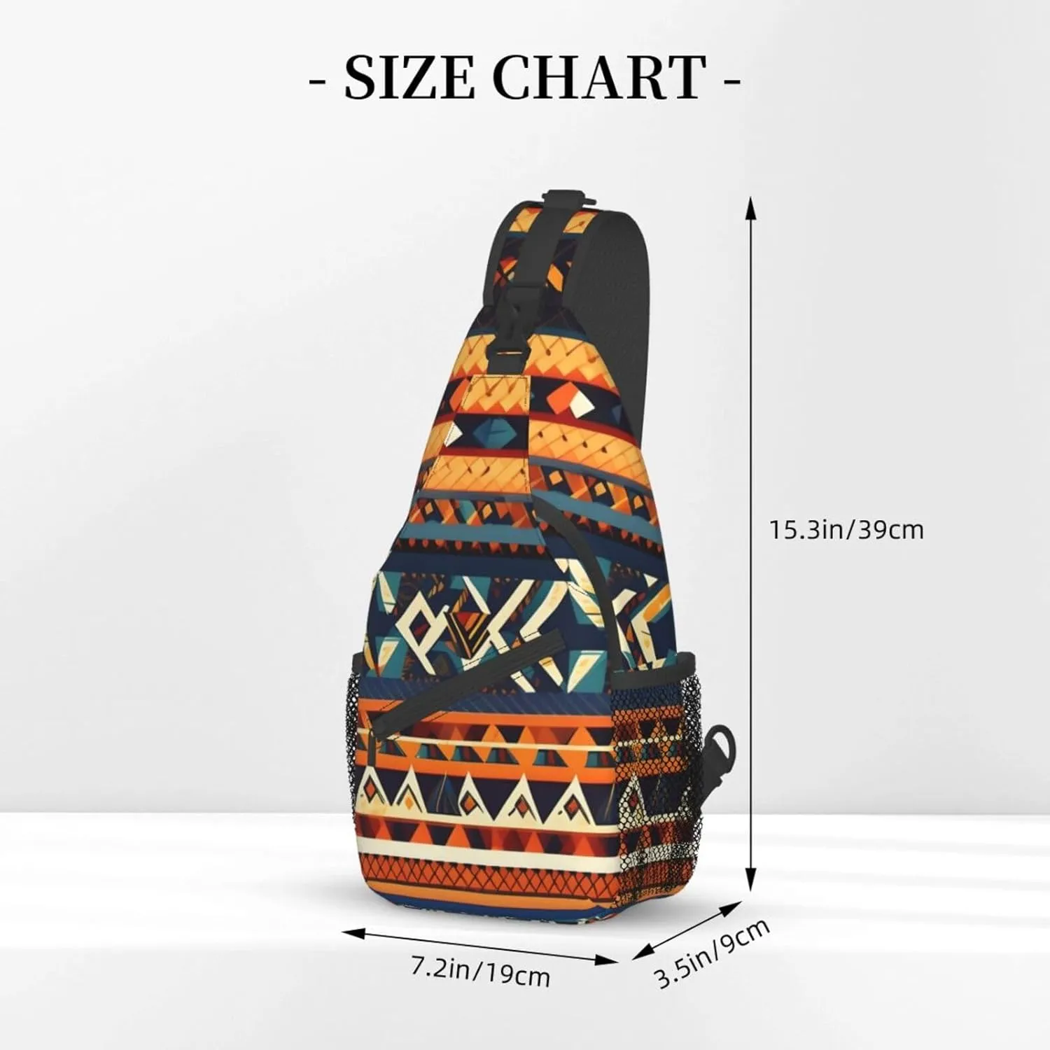 African National Patterns Print Sling Backpack, Sling Bag, Crossbody Chest Bag Daypack, for Hiking Travel