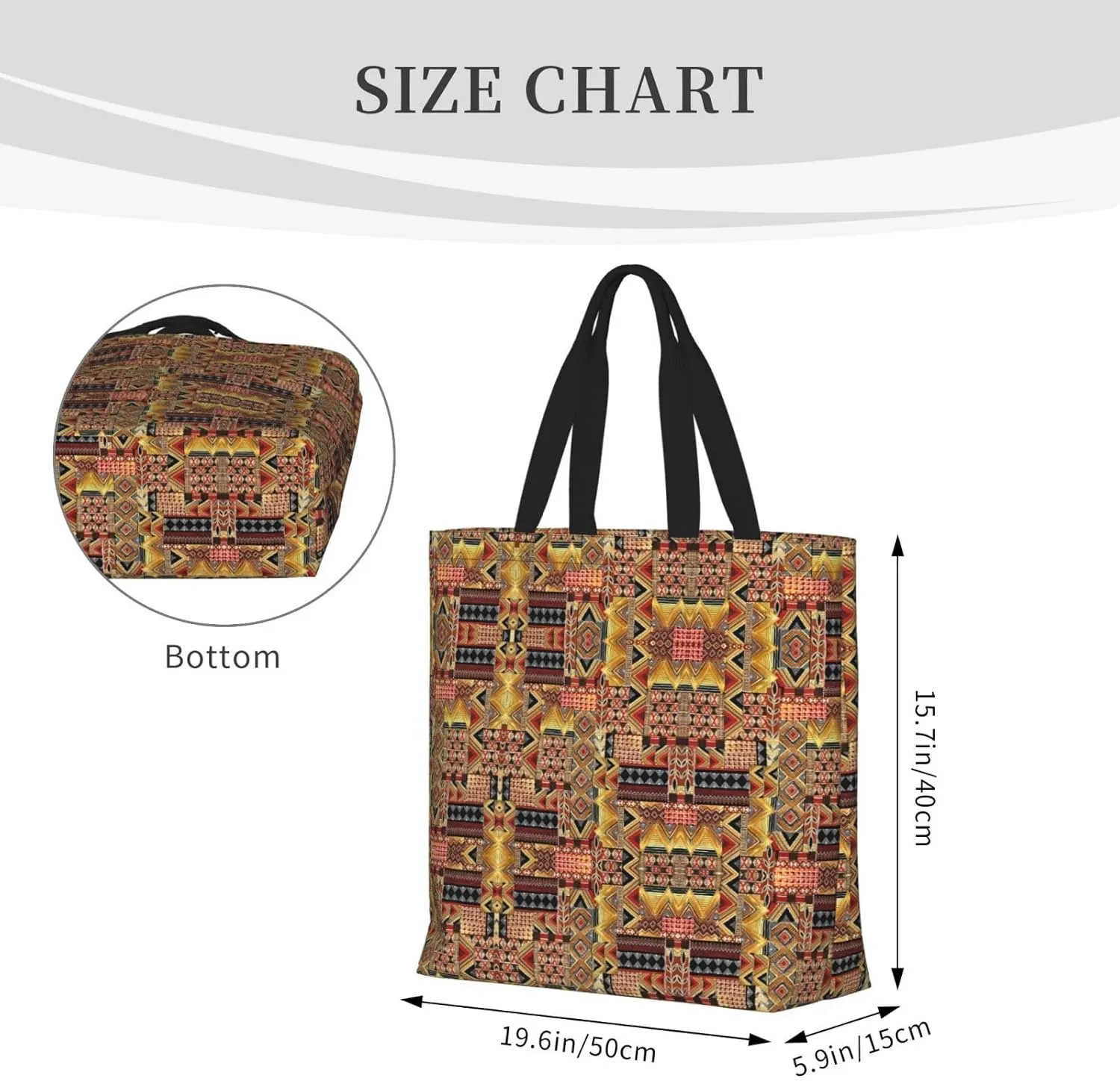 African Textile Patchwork Print Tote Bags Reusable Grocery Bag Shoulde Bag Handbag For Office Shopping Travel Women