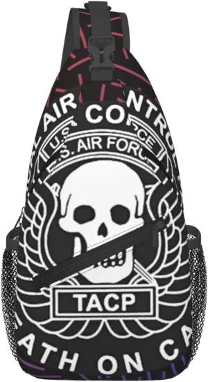 Air-Force-Tacp-Skull Small Crossbody Backpack Sling Bag For Men Women Mini One Shoulder Chest Bags Gym Sport Travel Hiking Daypack