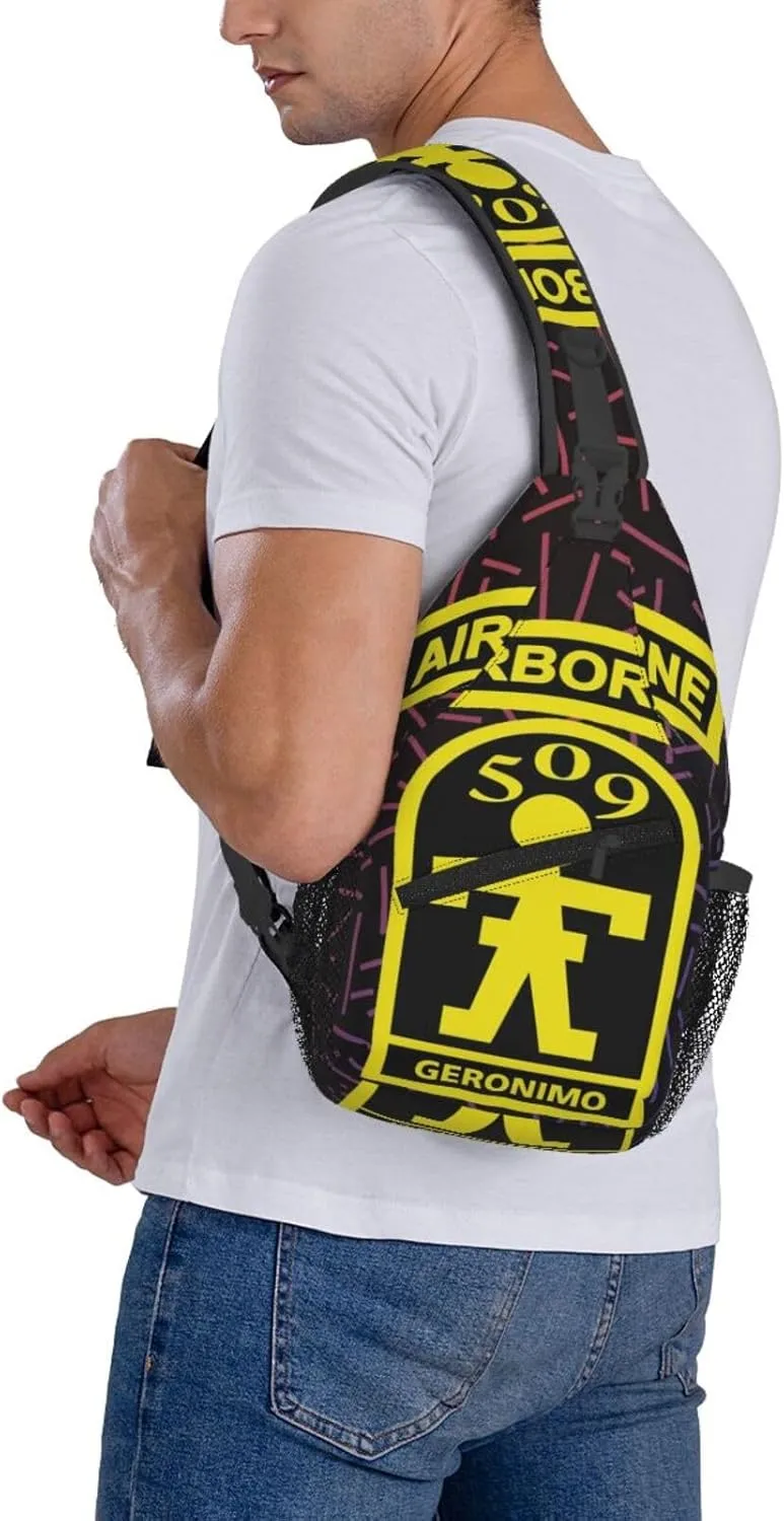 Airborne 509 Geronimo Small Crossbody Backpack Sling Bag For Men Women Mini One Shoulder Chest Bags Gym Sport Travel Hiking Daypack