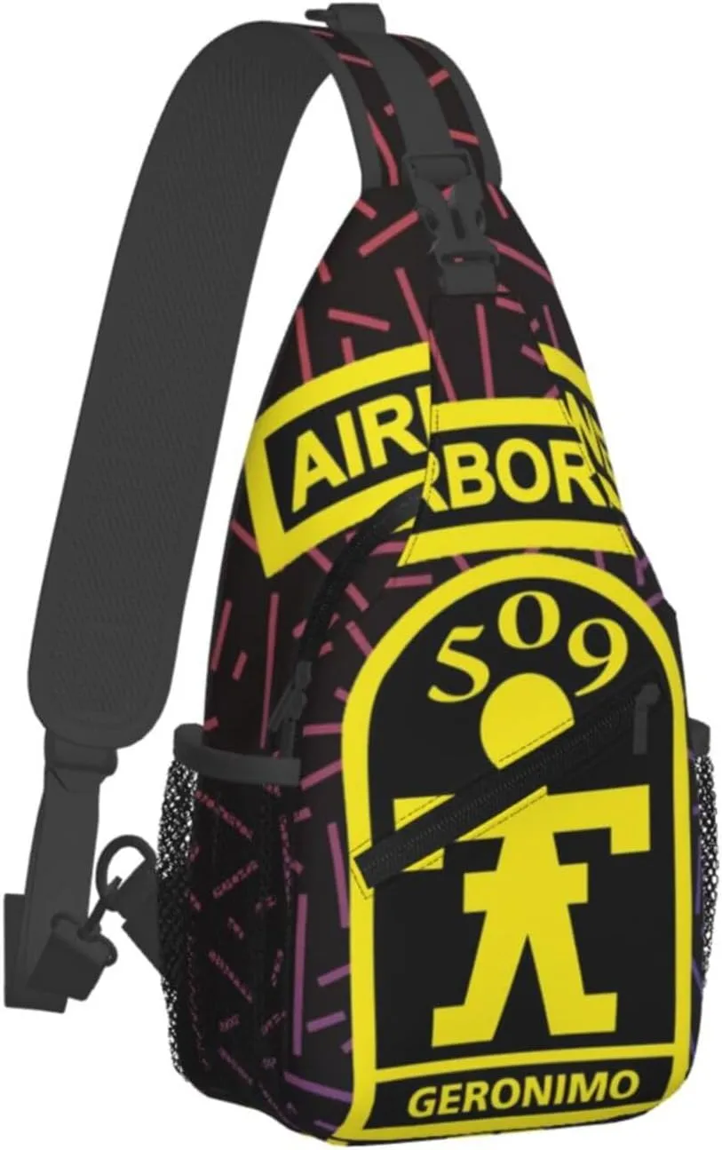 Airborne 509 Geronimo Small Crossbody Backpack Sling Bag For Men Women Mini One Shoulder Chest Bags Gym Sport Travel Hiking Daypack