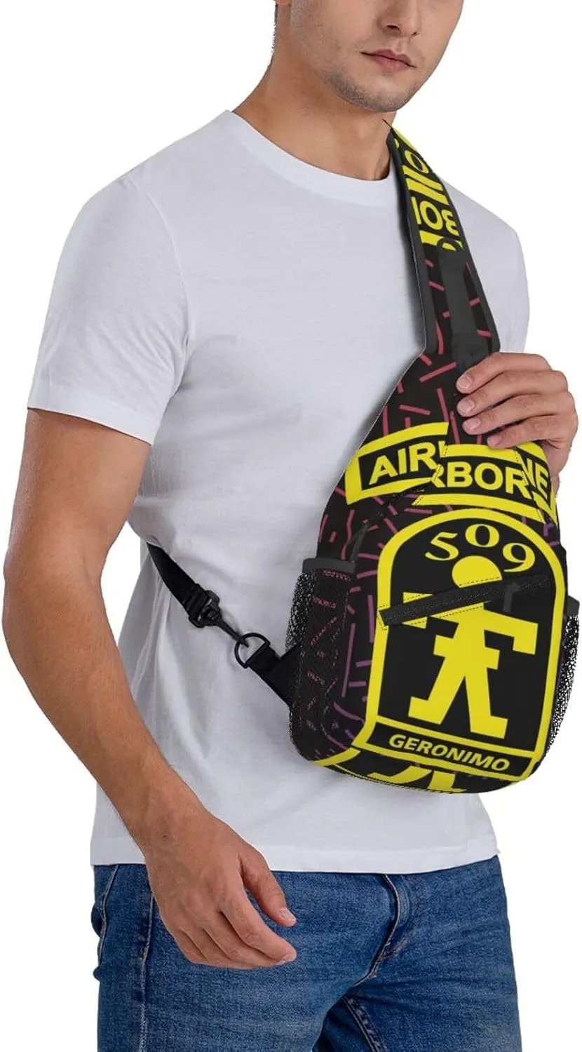 Airborne 509 Geronimo Small Crossbody Backpack Sling Bag For Men Women Mini One Shoulder Chest Bags Gym Sport Travel Hiking Daypack