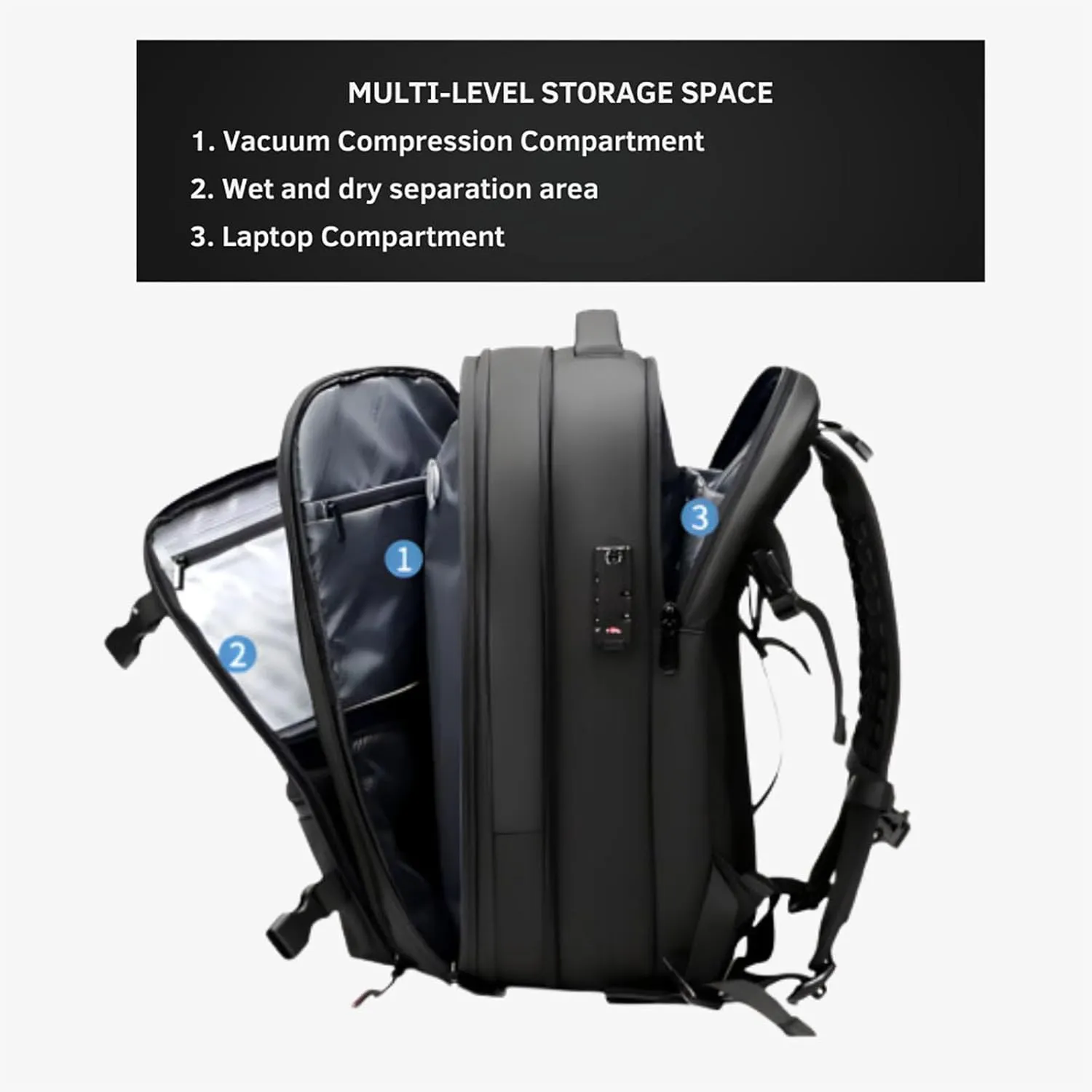 Airmak Vacuum Backpack, Maklot Seal Compression Travel Bag With Pump, Multifunctional Expandable Waterproof Carry on Laggage (Gray)