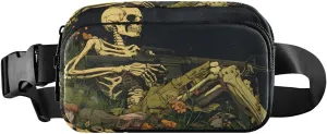 AIXIWAWA Comic Skull Soldier Fanny Pack Crossbody Bags Waist Pack Compact Adjustable Strap for Hiking Running