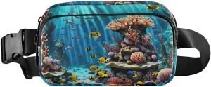 AIXIWAWA Seafloor Fanny Pack Crossbody Bag Waist Pack Compact Adjustable Strap for Hiking Running Travelling