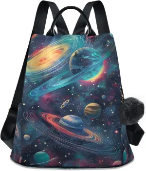 ALAZA Card with Cosmos Space Backpack Purse for Women Anti Theft Travel Bag Fashion Back Pack Shoulder Bag Handbag