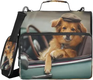ALAZA Dog Driving A Car Travel Duffel Bag for Women Men Sports Gym Bag with Shoe Compartment Tote Weekender Overnight Bag with Wet Pocket for Travel, Gym,Yoga,Swimming