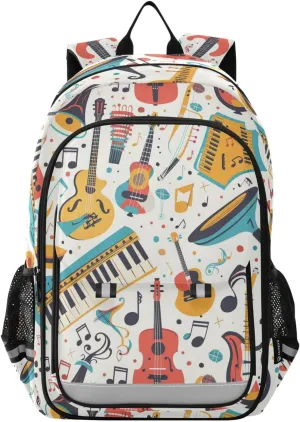 ALAZA Music Note Musical Instrument Laptop Backpack Purse for Women Men Travel Bag Casual Daypack with Compartment & Multiple Pockets