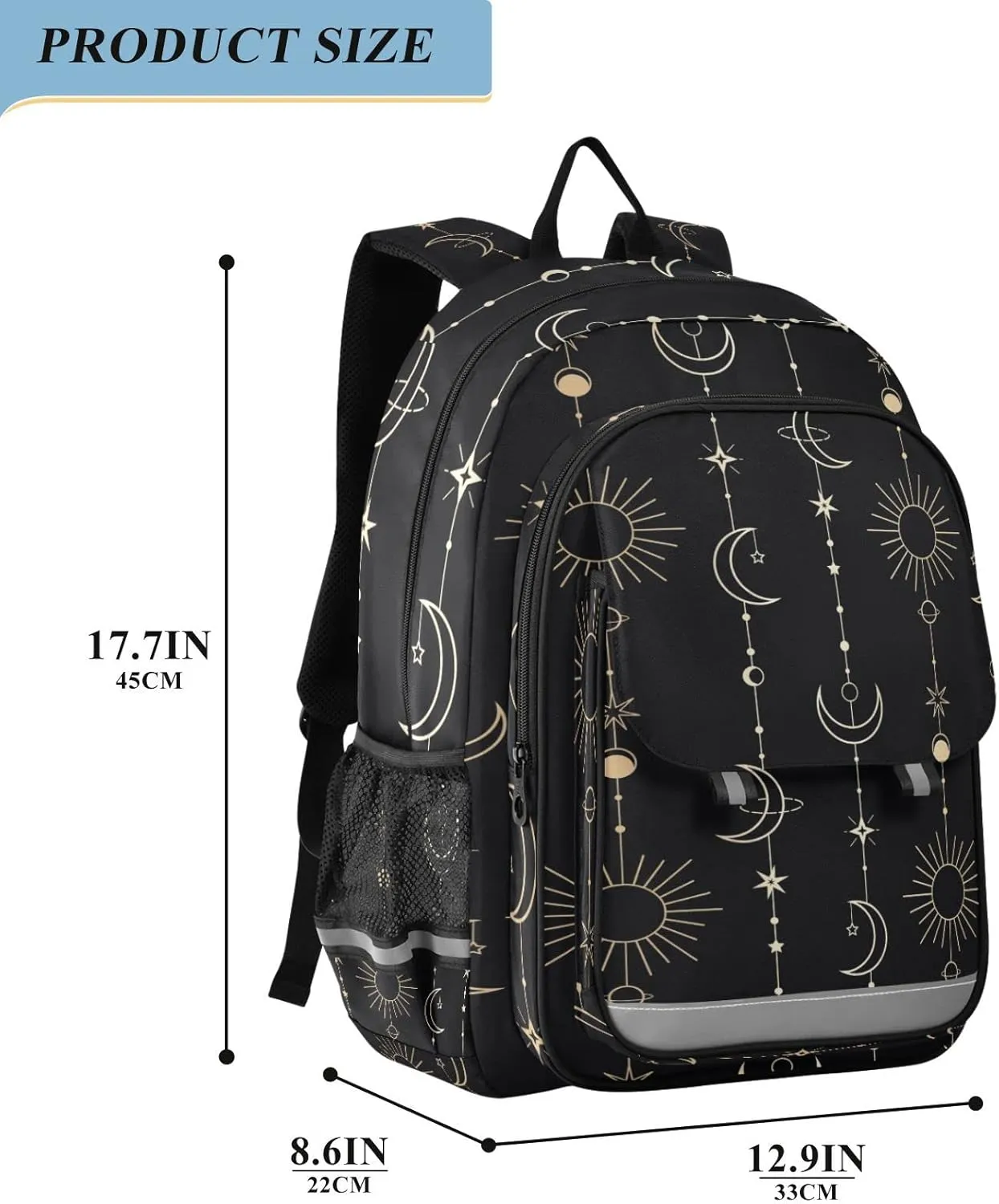 ALAZA Sun Moon Stars Witch Laptop Backpack Purse for Women Men Travel Bag Casual Daypack with Compartment & Multiple Pockets
