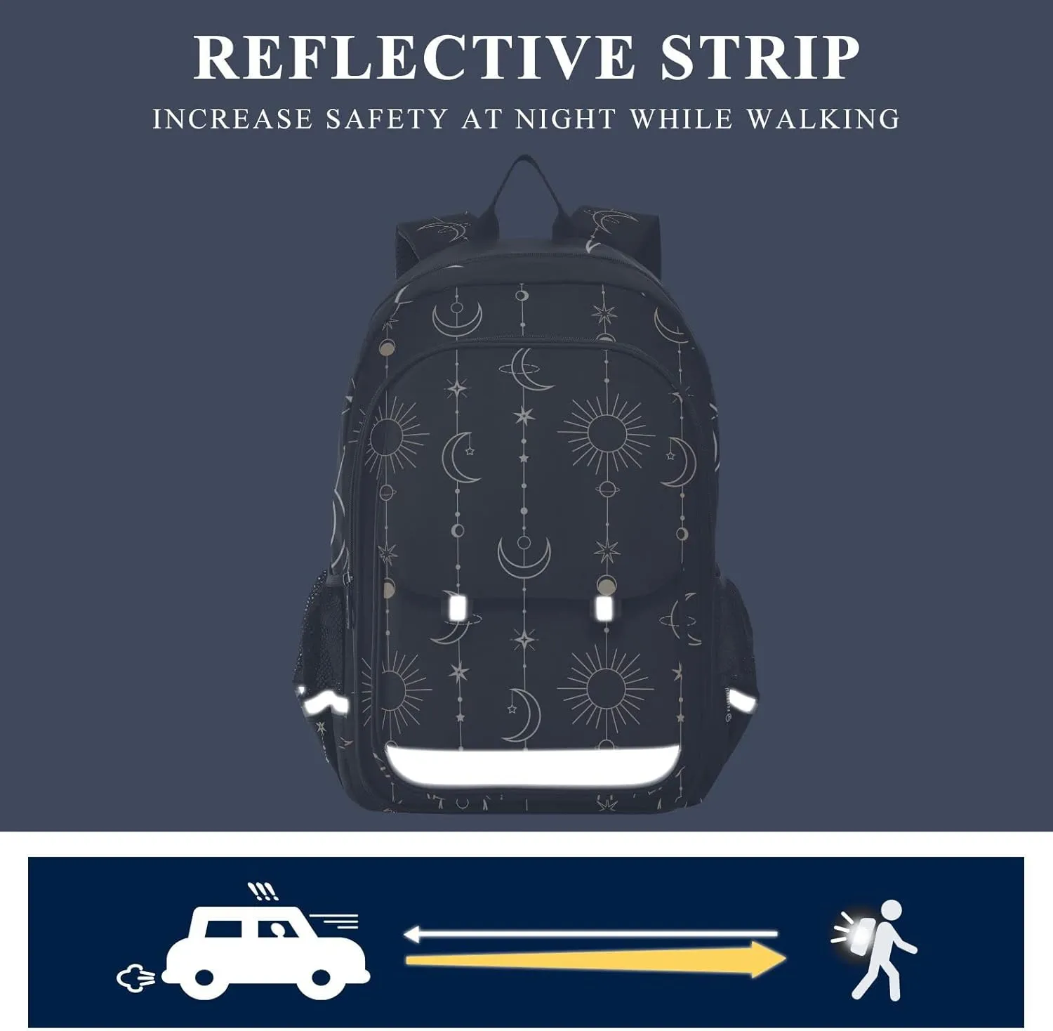 ALAZA Sun Moon Stars Witch Laptop Backpack Purse for Women Men Travel Bag Casual Daypack with Compartment & Multiple Pockets