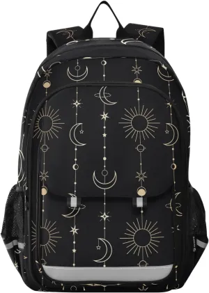 ALAZA Sun Moon Stars Witch Laptop Backpack Purse for Women Men Travel Bag Casual Daypack with Compartment & Multiple Pockets