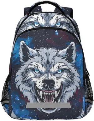 ALAZA Toddler Backpack School Girls Boys Bookbag Kids Children Bags Roar Wolf Face Student Daypack Travel Teen