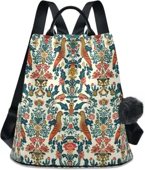 ALAZA William Morris Backpack Purse for Women Anti Theft Travel Bag Fashion Back Pack Shoulder Bag Handbag