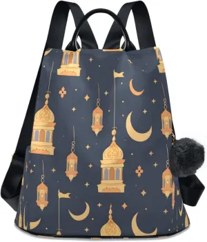 ALAZA Yellow Lamp Moon Backpack Purse for Women Anti Theft Travel Bag Fashion Back Pack Shoulder Bag Handbag