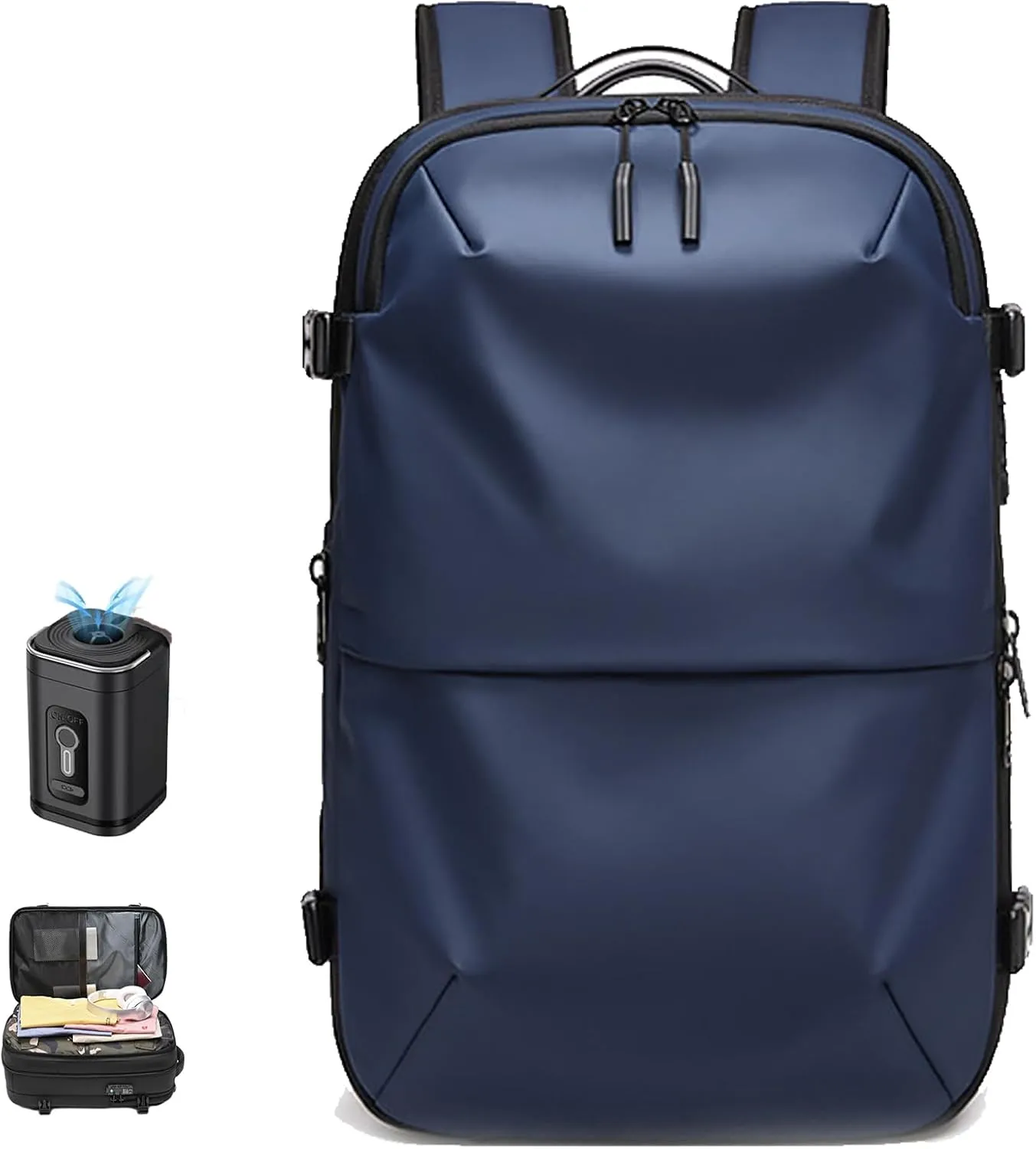 Alepeak Vacuum Backpack With Vacuum Compression,Airpax Discoverer Travel Bag,Airback Backpack Waterproof And Anti-Theft (Blue, Extra Large)
