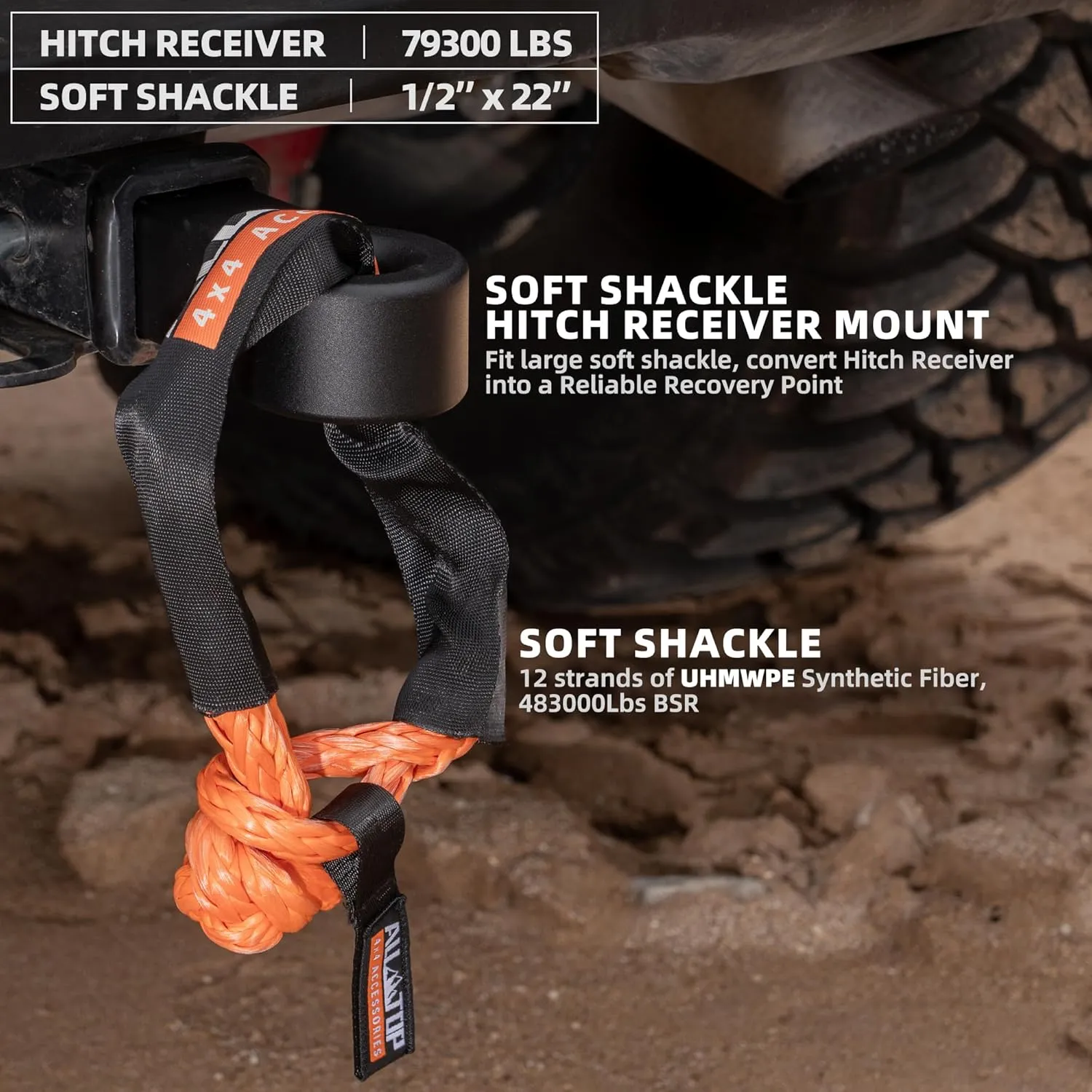 ALL-TOP Recovery Pack Pro 11in1: Water-Resist Offroad Gear Bag with Recovery Strap Kit(3), Damper, 2 Soft Shackles, SS Hitch Mount, Recovery Ring, Deflator & Gloves