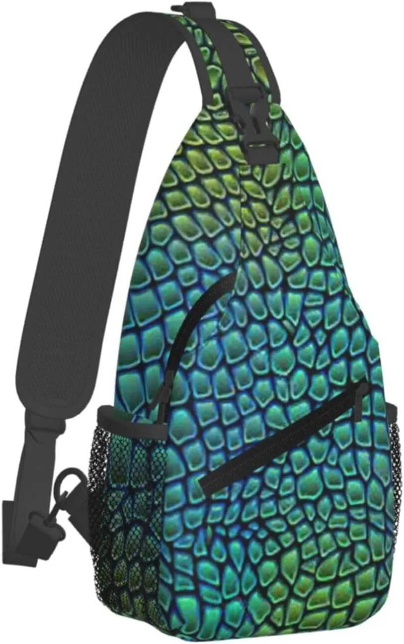 Alligator Skin Print Lightweight Sling Small Shoulder Bag - Chic Cross Chest Bag With Adjustable Strap