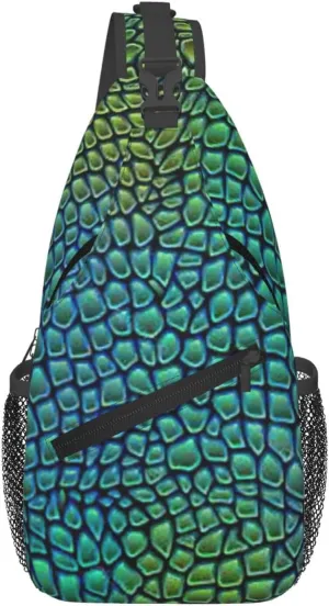 Alligator Skin Print Lightweight Sling Small Shoulder Bag - Chic Cross Chest Bag With Adjustable Strap