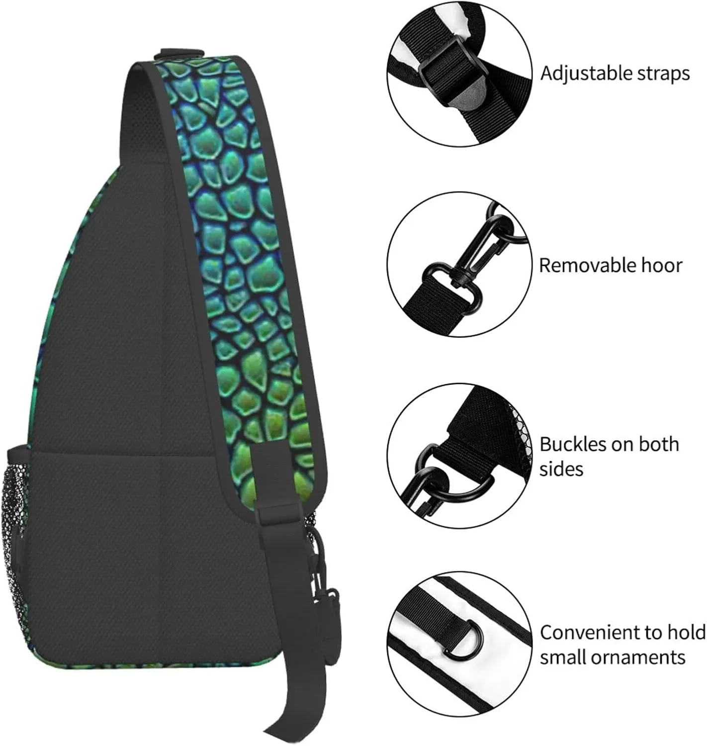 Alligator Skin Print Lightweight Sling Small Shoulder Bag - Chic Cross Chest Bag With Adjustable Strap