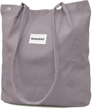 allydrew Corduroy Tote Bag, Casual Everyday Shoulder Handbag