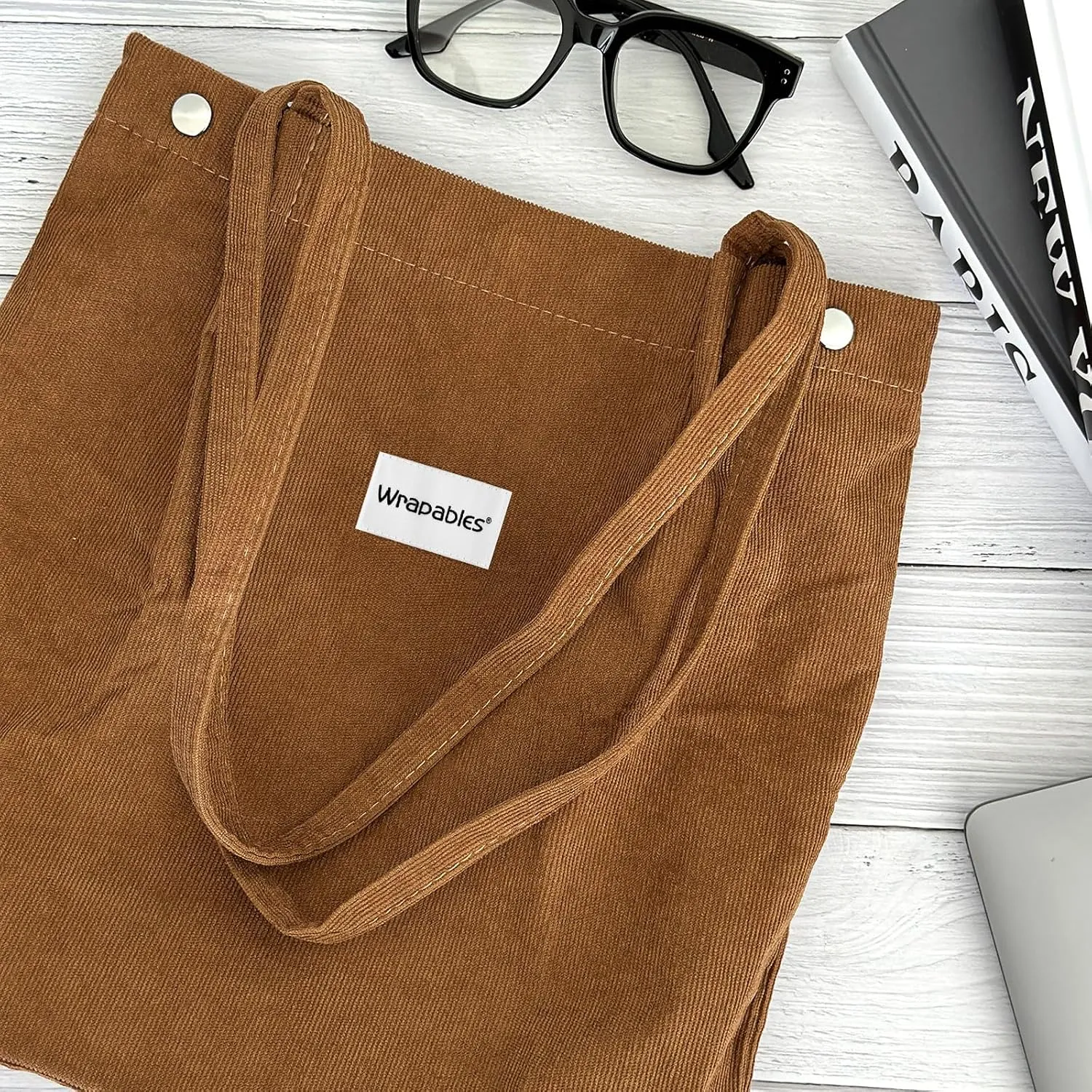 allydrew Corduroy Tote Bag, Casual Everyday Shoulder Handbag
