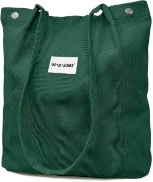 allydrew Corduroy Tote Bag, Casual Everyday Shoulder Handbag