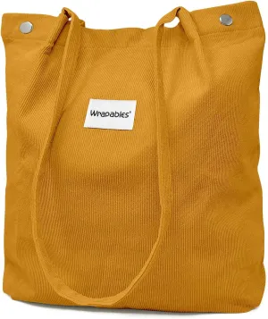 allydrew Corduroy Tote Bag, Casual Everyday Shoulder Handbag