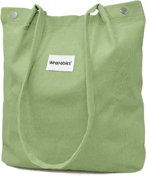 allydrew Corduroy Tote Bag, Casual Everyday Shoulder Handbag