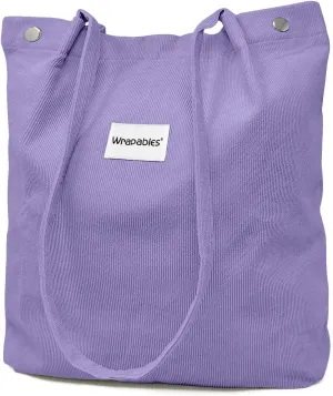 allydrew Corduroy Tote Bag, Casual Everyday Shoulder Handbag