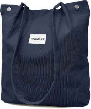 allydrew Corduroy Tote Bag, Casual Everyday Shoulder Handbag
