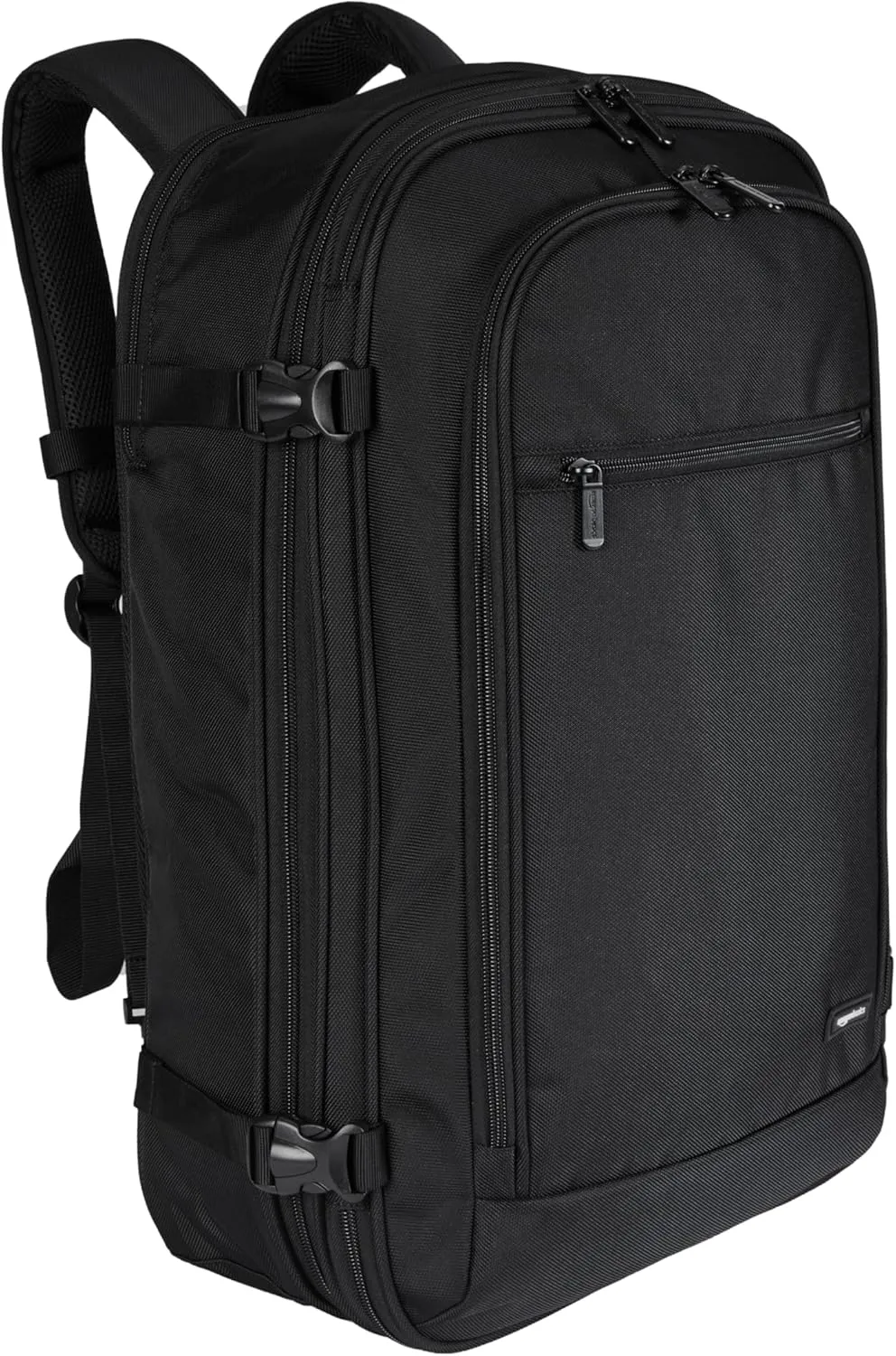 Amazon Basics Travel Backpack Carry On Flight Approved, Lightweight, Expandable, Dual Use as Backpack or Shoulder Bag, Black
