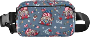 America Independence Gnomes Fanny Pack for Women Bright Belt Bags Hip Pack Waterproof Crossbody Waist Purse