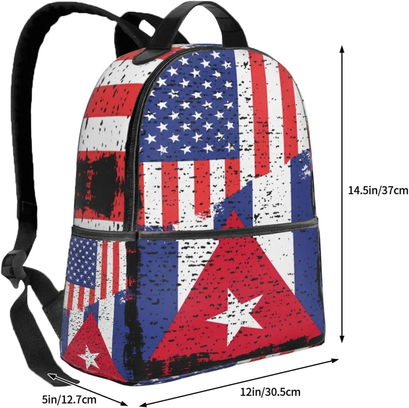 American Cuba Flag Cuban Roots Casual Backpacks Laptop Backpack Carry-on Daypack Sports Travel Rucksack Lightweight Working Bag for Outdoor Hiking Cycling Walking