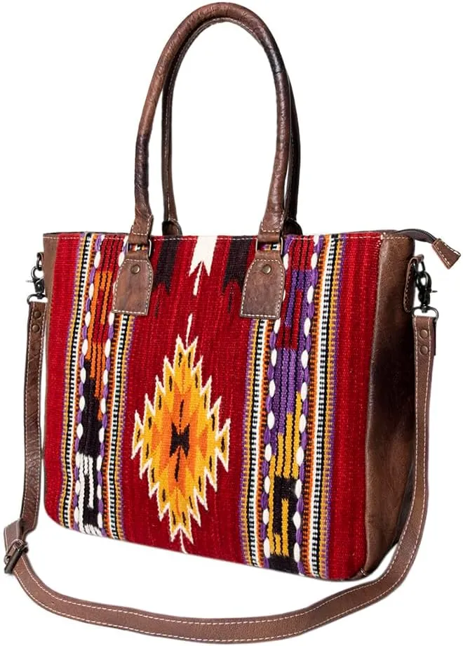 American Darling Tote Saddle Blanket Genuine Leather Women Bag Western Handbag Purse